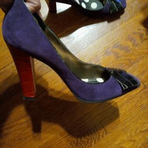 Christian Lacroix Suede Color Blocked Pumps Size 8.5 (39)